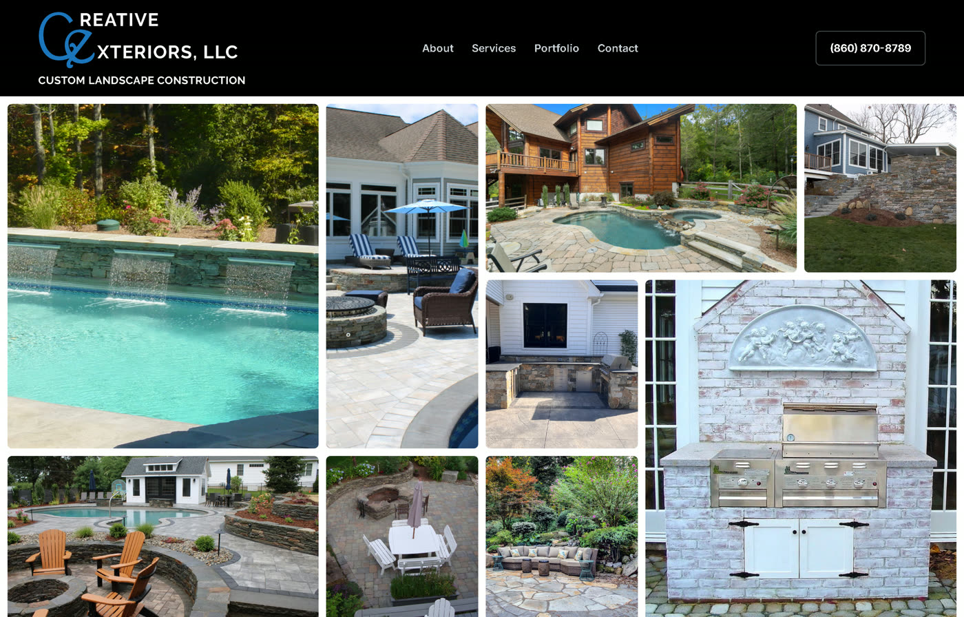 The rebuilt Creative Exteriors website